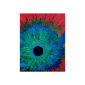 Abstract Eye Burst Fine Art Poster — Vibrant Blue & Green Wall Art