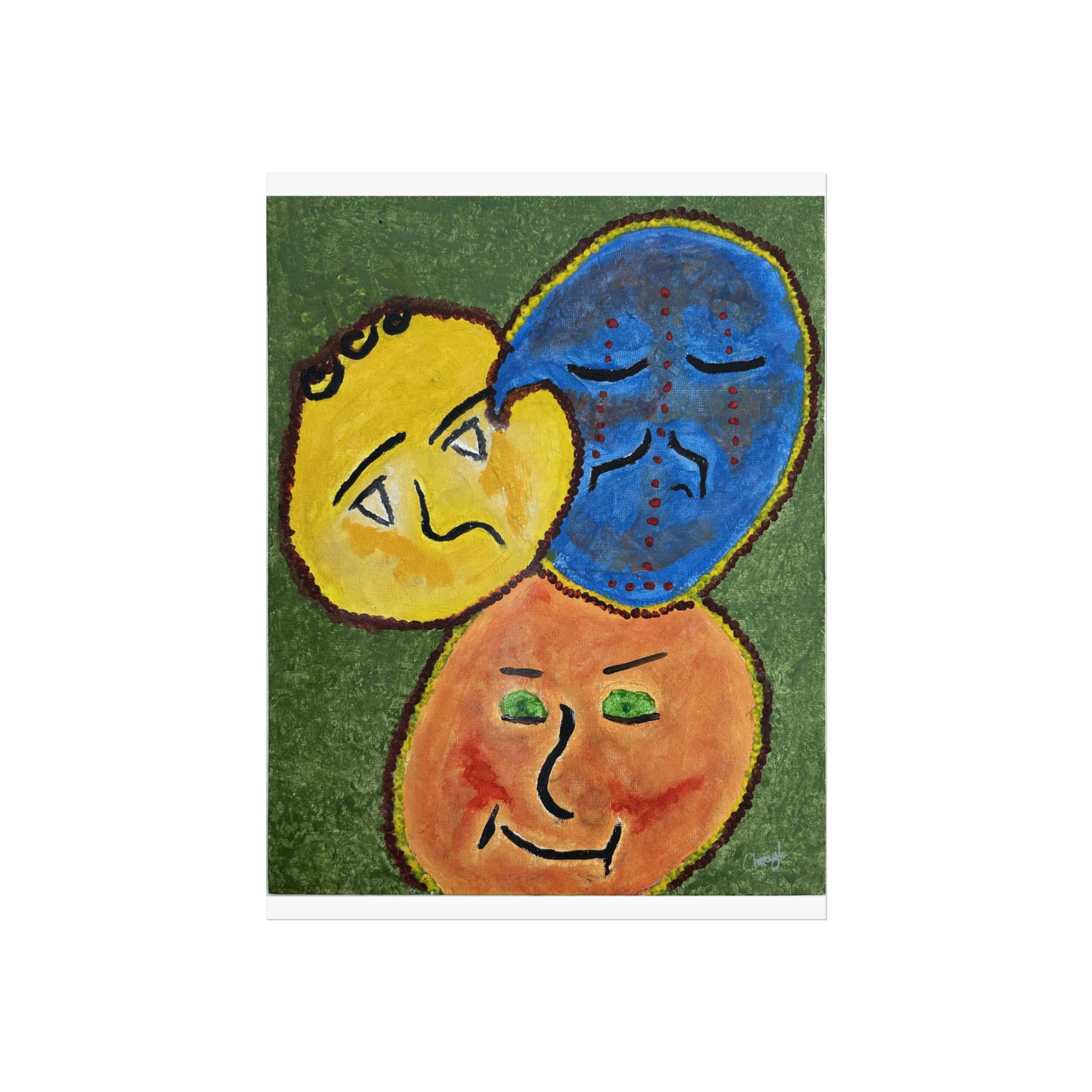 Abstract Faces Fine Art Poster — Colorful Emotional Mask Wall Art - Image 4