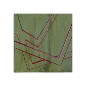 Abstract Geometric Fine Art Poster — Olive Green Linework