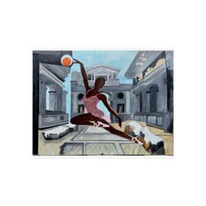Fine Art Poster – Contemporary Ballerina in Classical Ruins (Basketball Accent)