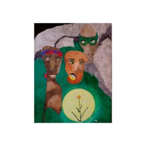 Surreal Face Trio Fine Art Poster – Abstract Dreamscape Wall Art