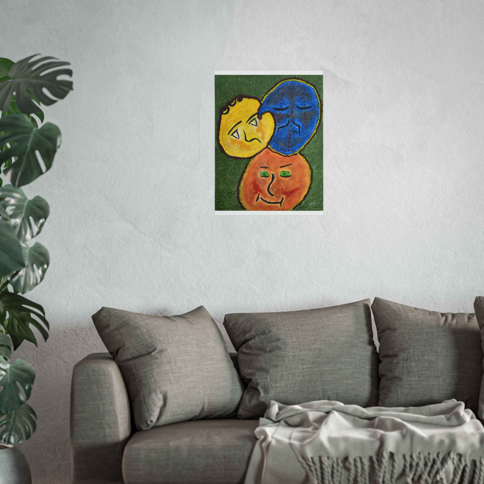 Abstract Faces Fine Art Poster — Colorful Emotional Mask Wall Art - Image 5