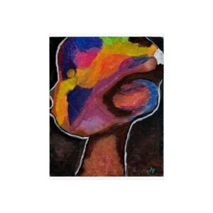 Abstract Rainbow Face Fine Art Poster — Colorful Expressionist Wall Art
