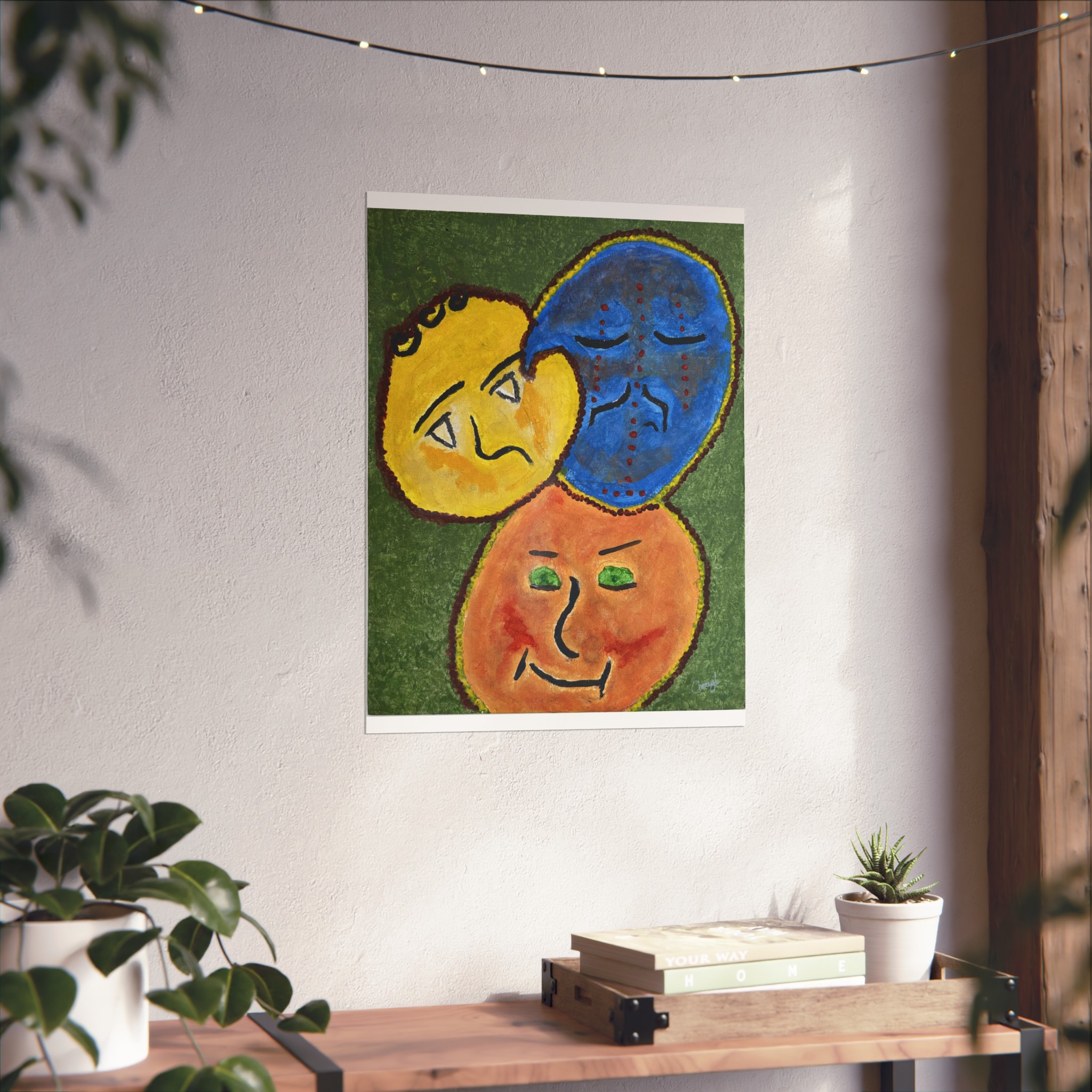 Abstract Faces Fine Art Poster — Colorful Emotional Mask Wall Art - Image 6
