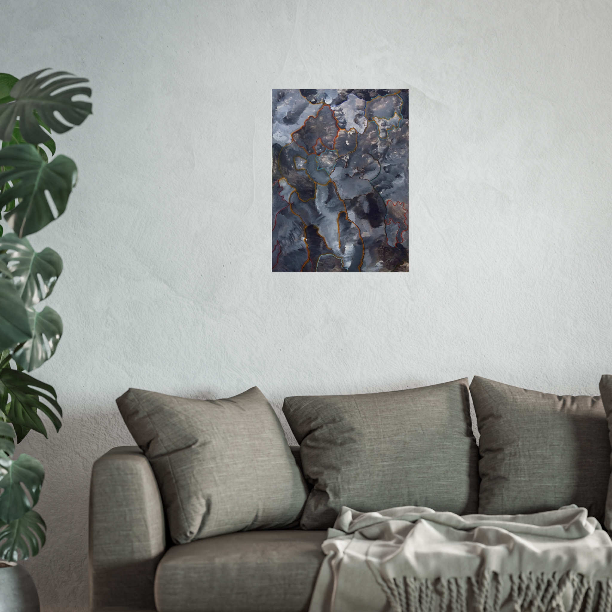 Abstract Mineral Veins Poster — Moody Blue Gray Fine Art Print - Image 5