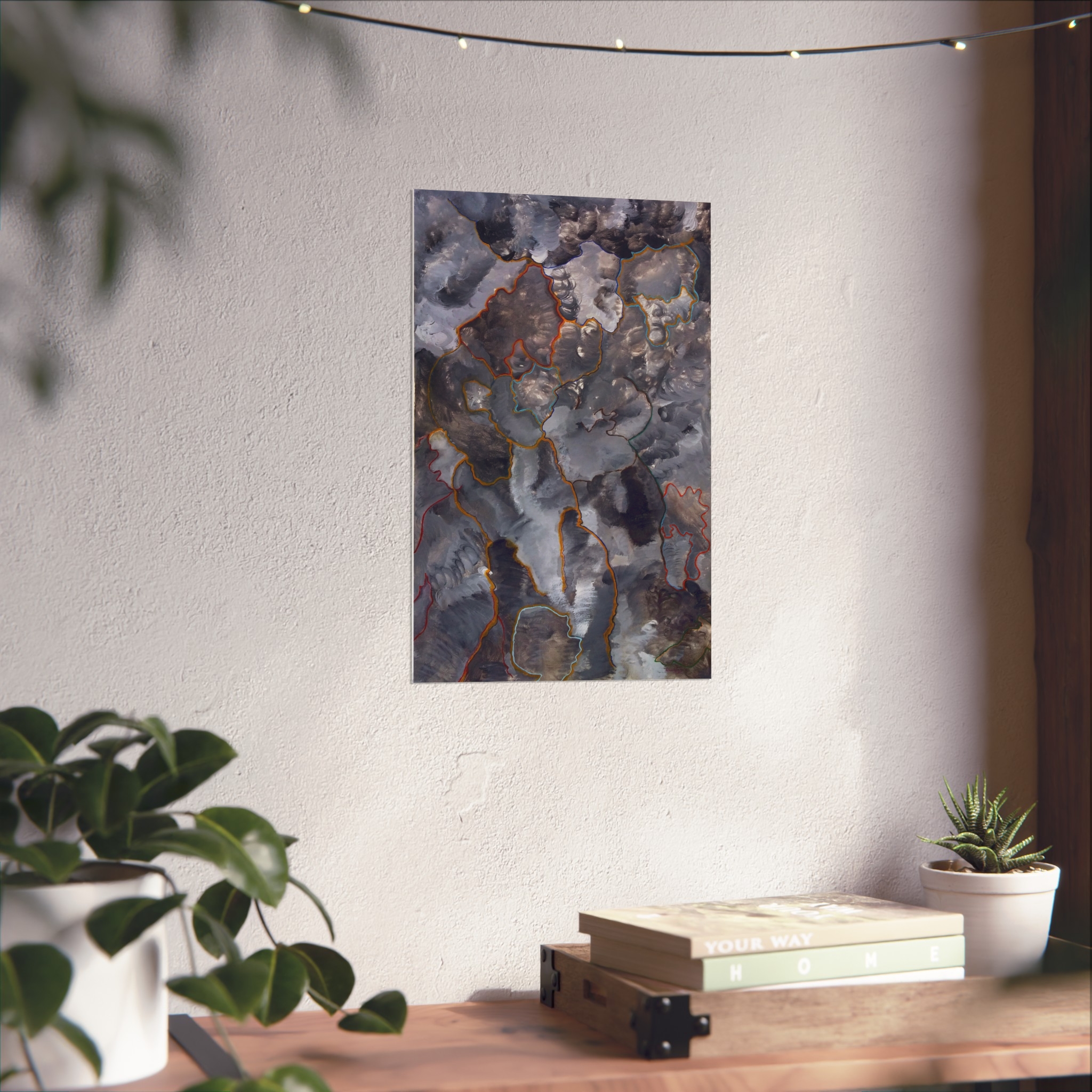 Abstract Mineral Veins Poster — Moody Blue Gray Fine Art Print - Image 3