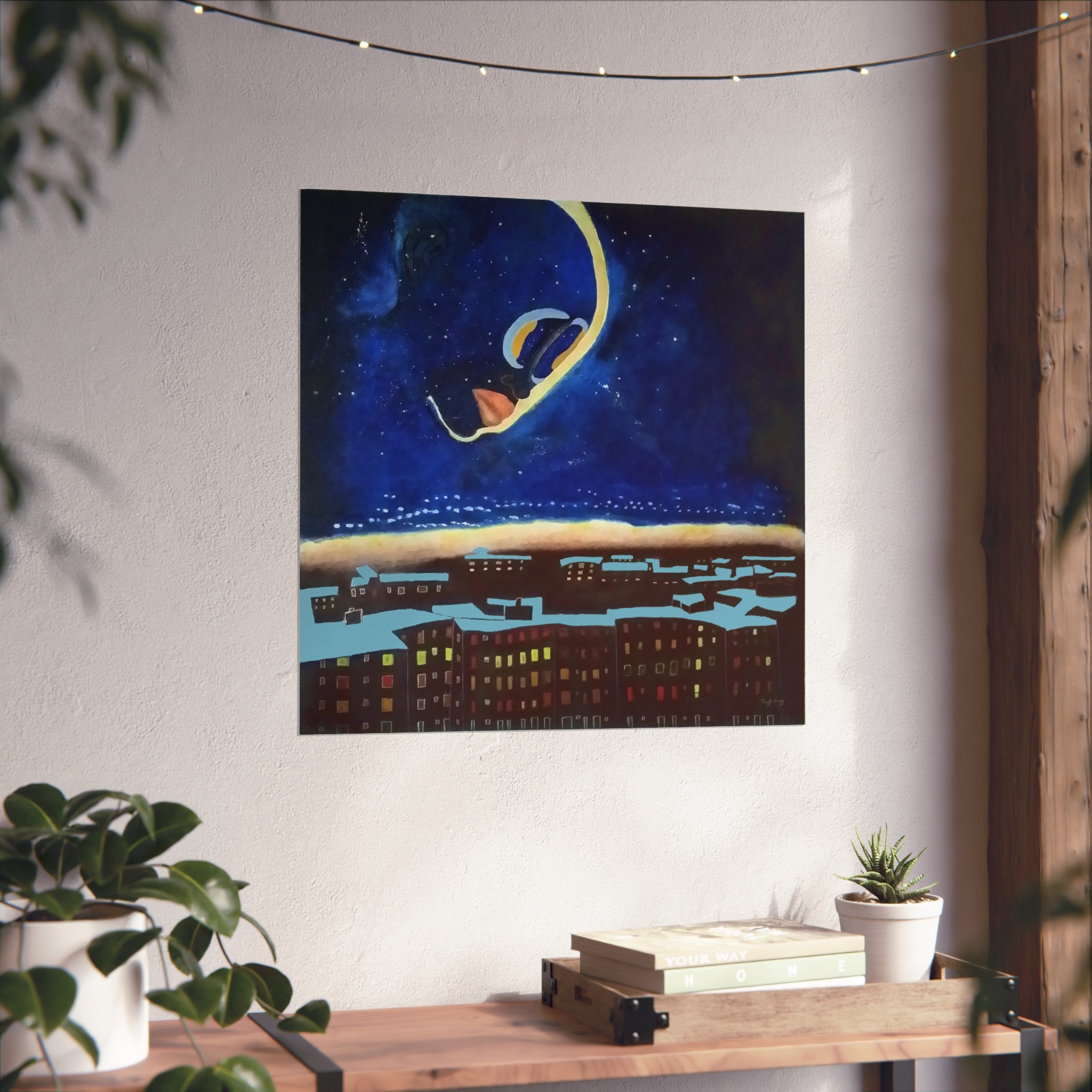 Moonlit Cityscape Fine Art Poster — Dreamy Night Sky Wall Art - Image 6