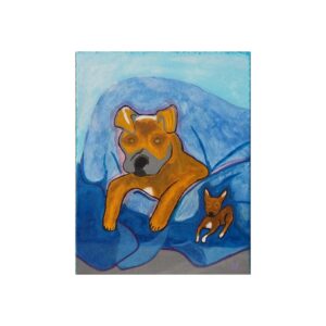 Fine Art Poster — Blue Abstract Dog Portrait
