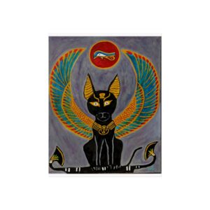 Egyptian Cat Fine Art Poster — Anubis-Inspired Winged Bastet Print