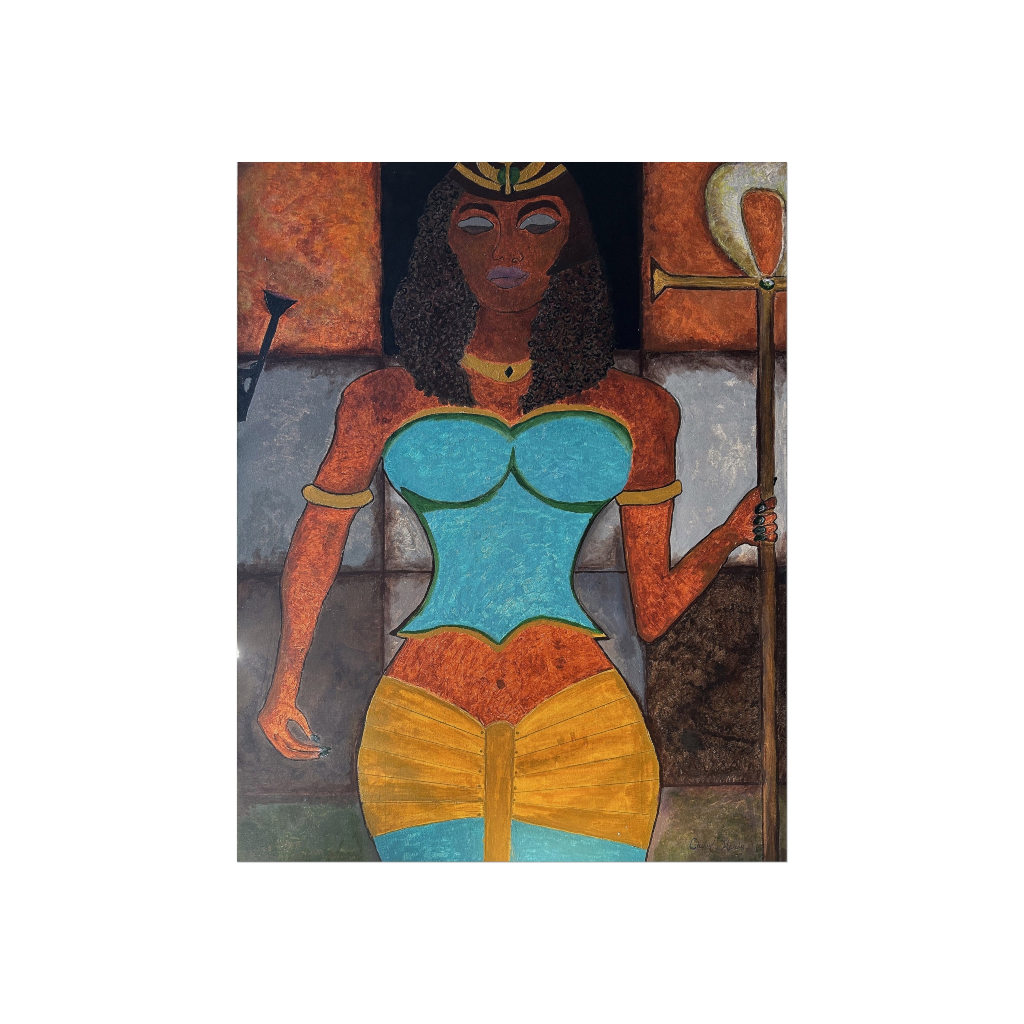 Egyptian Goddess Fine Art Poster — Vibrant Afrocentric Wall Art