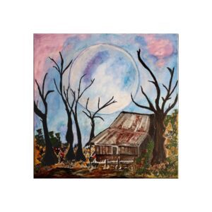 Fine Art Poster — Moonlit Barn Landscape Print