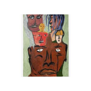 Abstract Faces Fine Art Poster — Colorful Surreal Portrait Wall Art