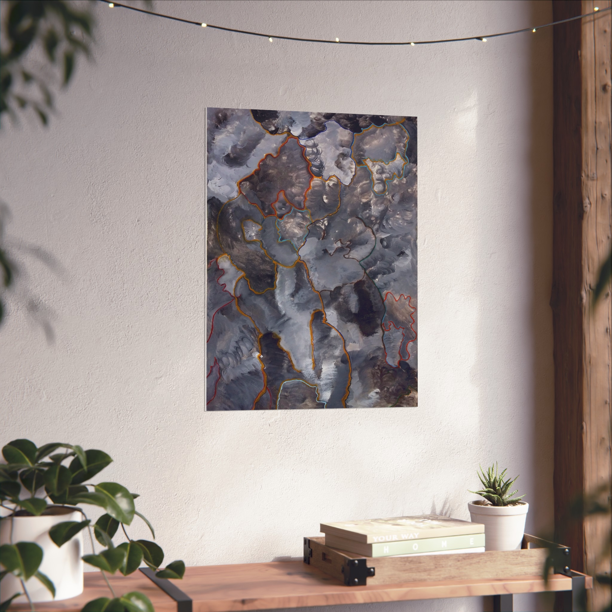 Abstract Mineral Veins Poster — Moody Blue Gray Fine Art Print - Image 6