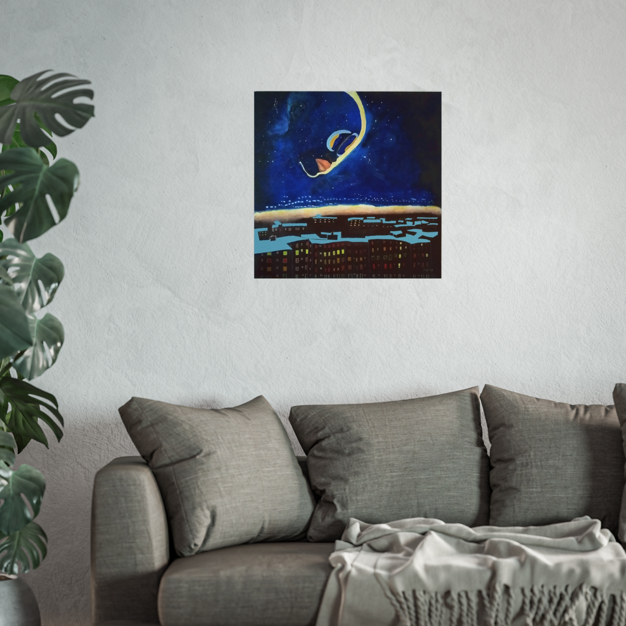 Moonlit Cityscape Fine Art Poster — Dreamy Night Sky Wall Art - Image 5