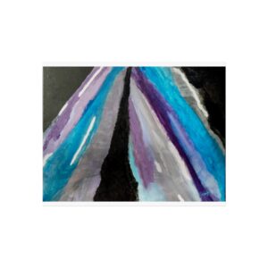 Abstract Teal & Purple Fine Art Poster — Modern Geometric Wall Art