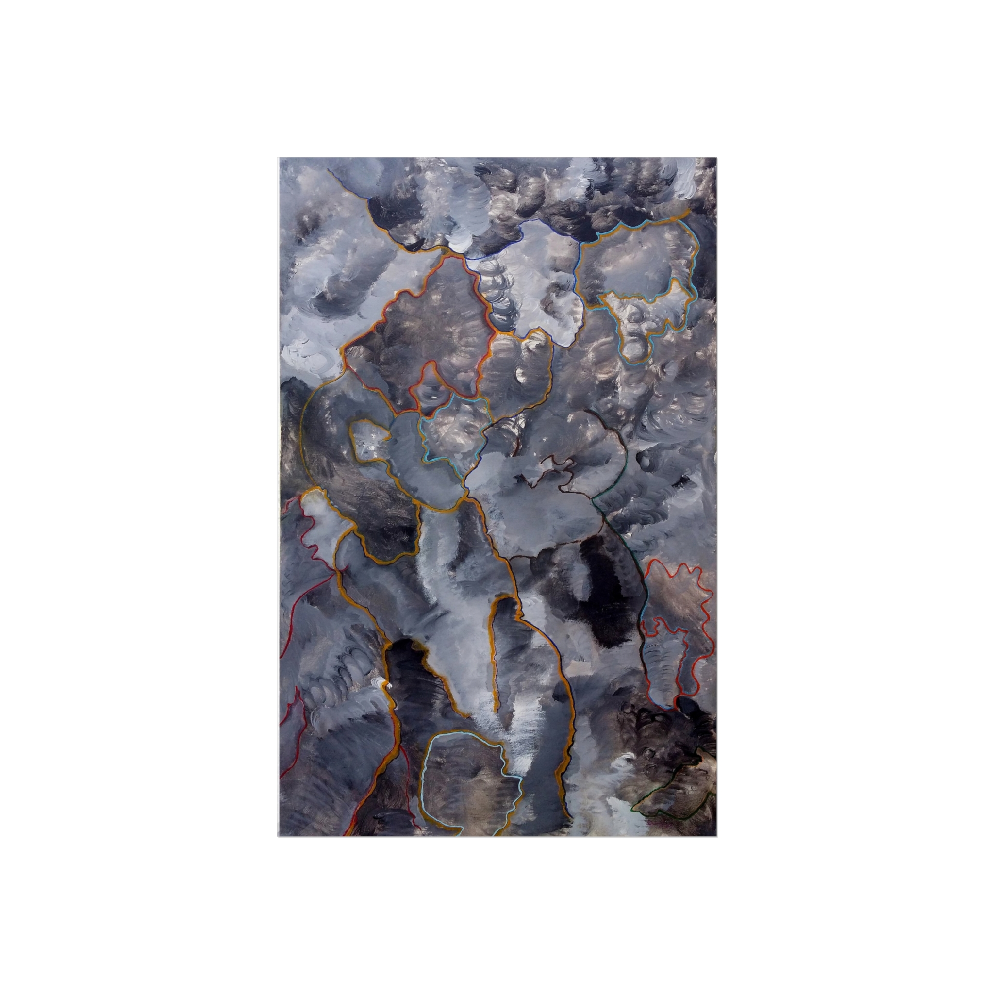 Abstract Mineral Veins Poster — Moody Blue Gray Fine Art Print