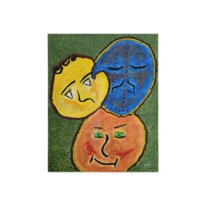 Abstract Faces Fine Art Poster — Colorful Emotional Mask Wall Art