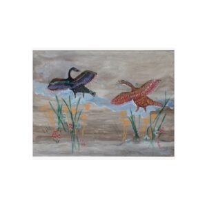 Birds in Flight Fine Art Poster — Abstract Watercolor Nature Print