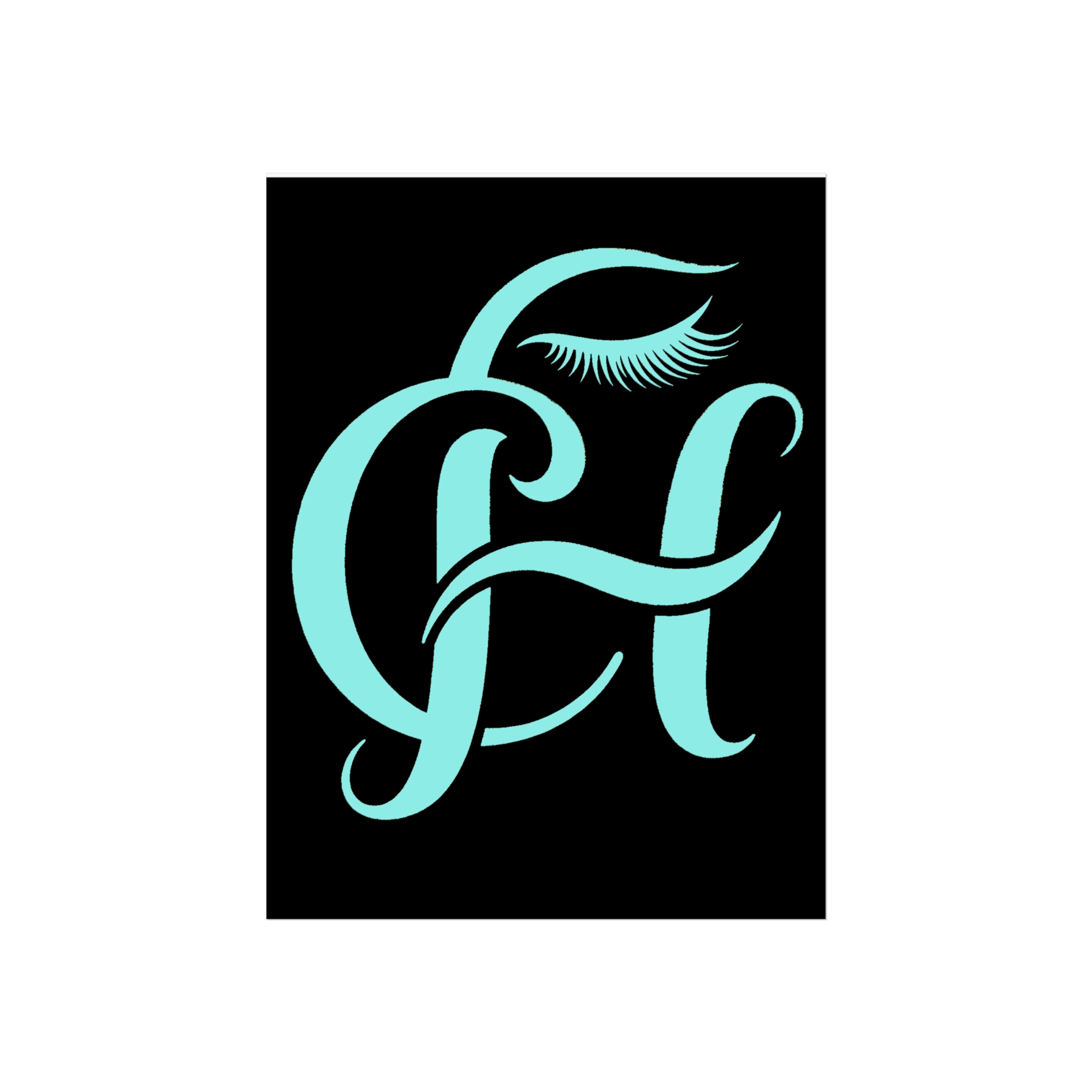 Aqua Monogram H Fine Art Poster — Elegant Typographic Wall Art - Image 4