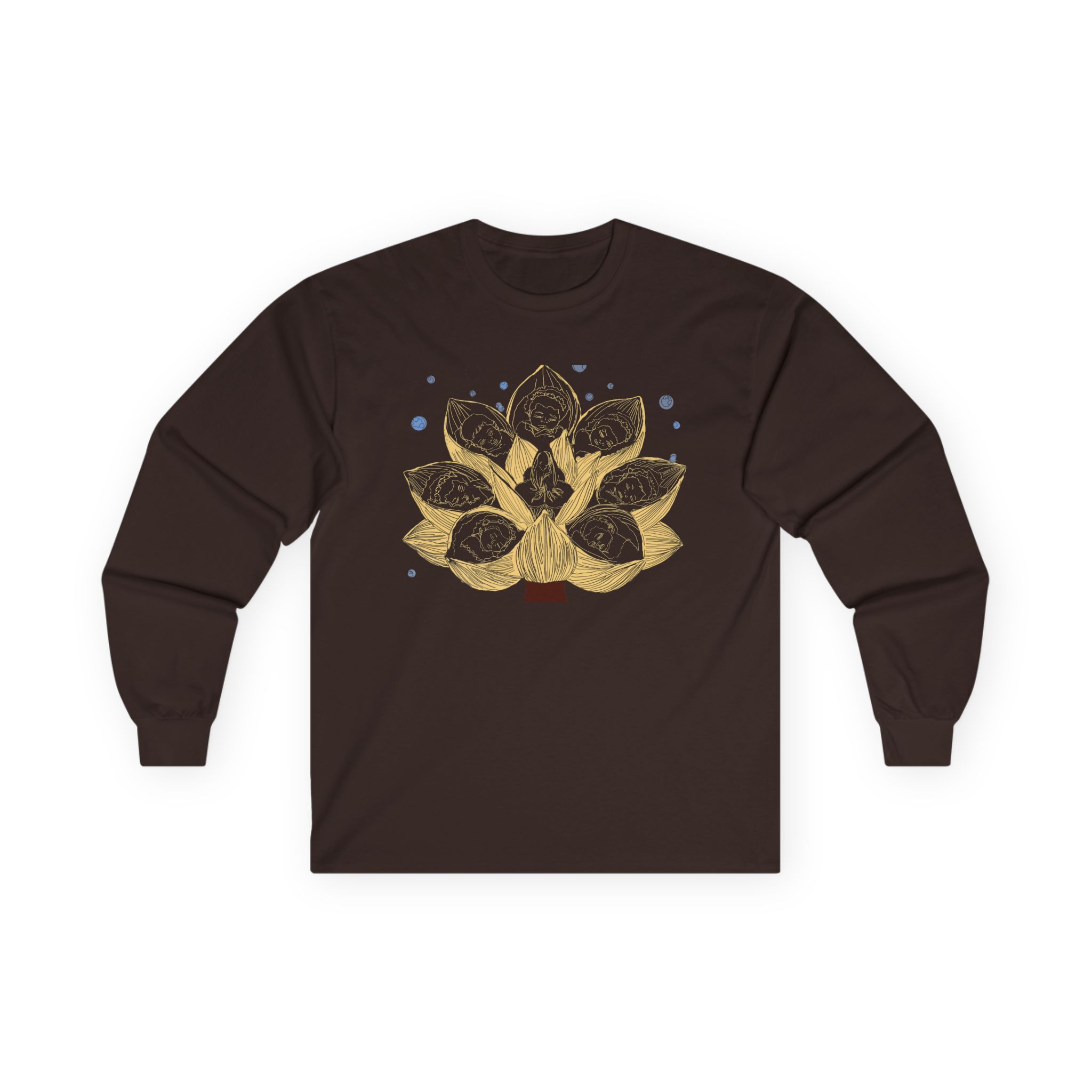 Gold Lotus Long Sleeve Tee — Minimal Floral Meditation Shirt - Image 9