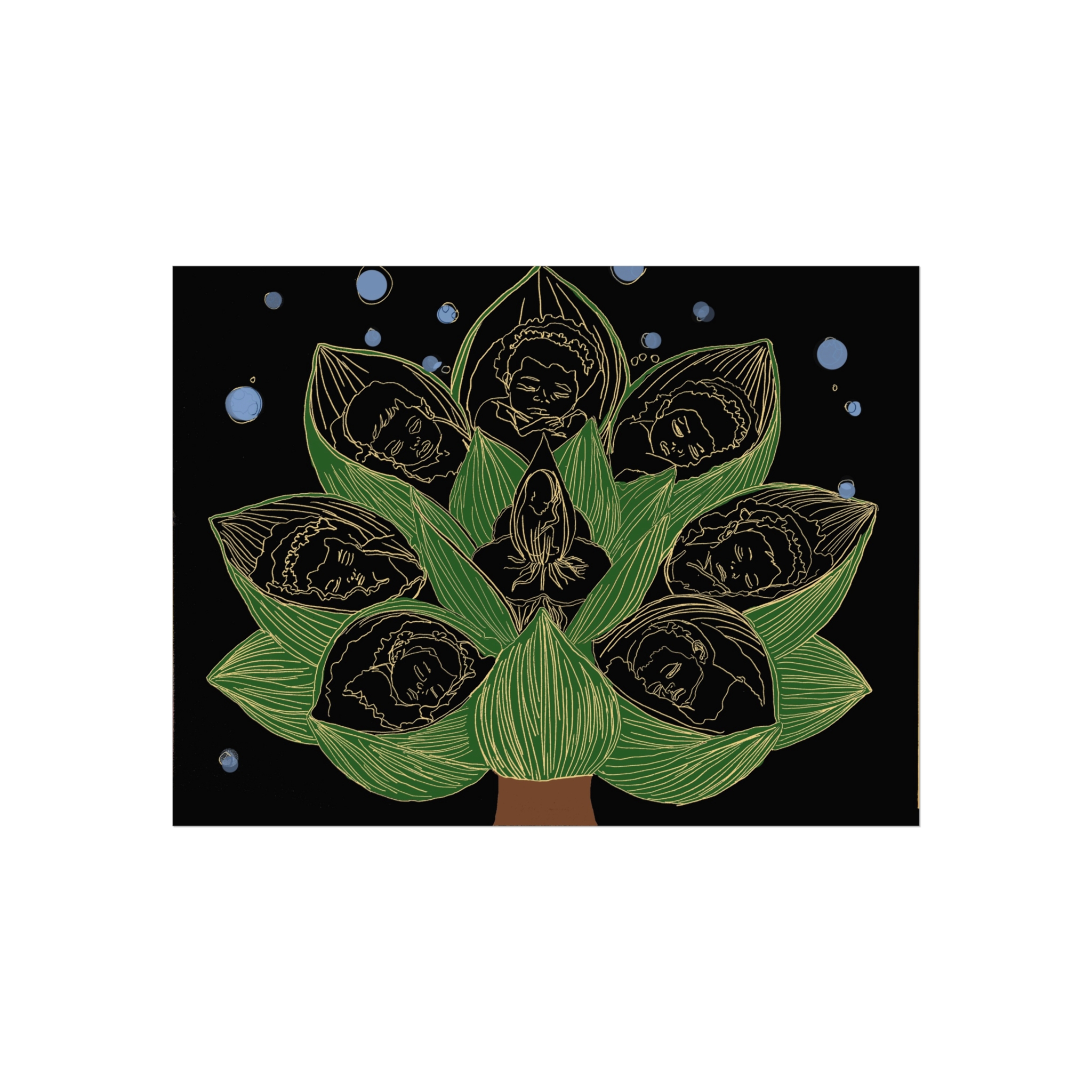 Lotus Spirit Fine Art Poster — Green Botanical Meditation Print - Image 4