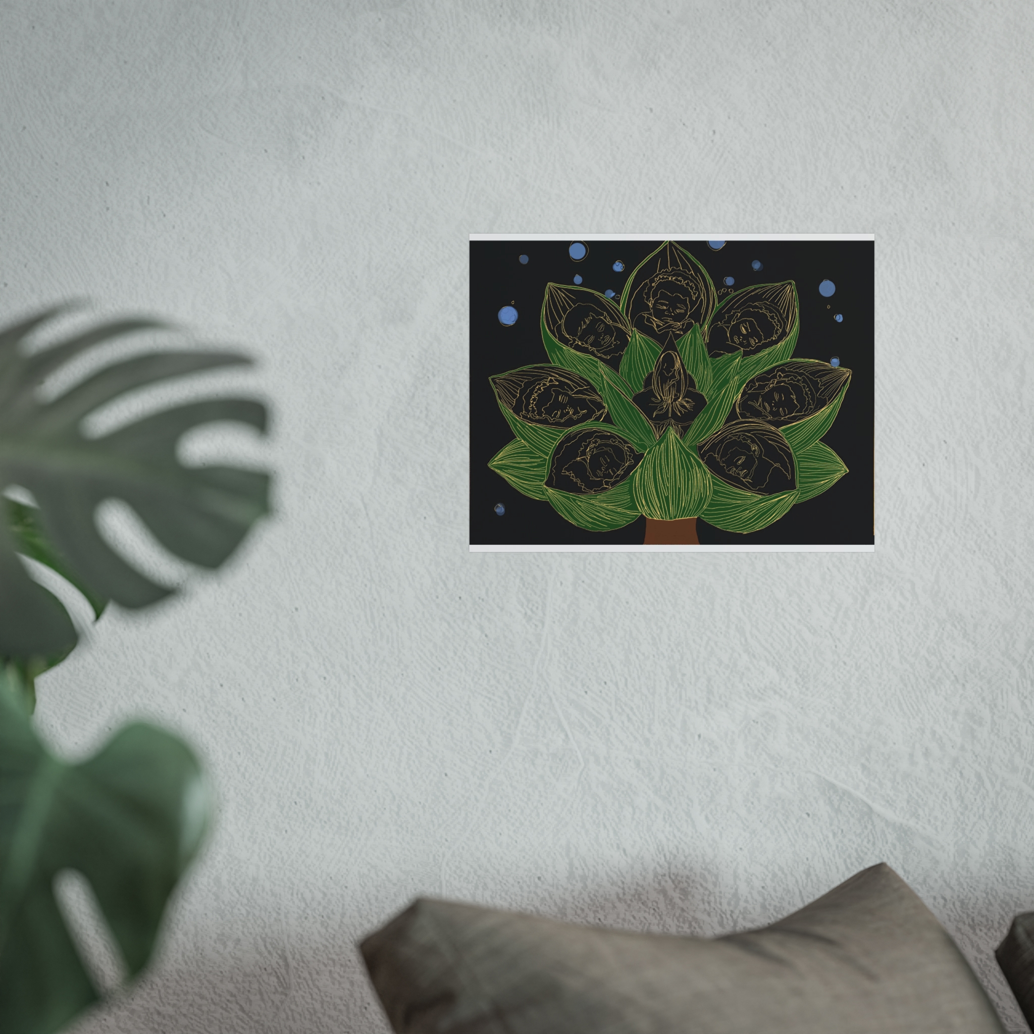 Lotus Spirit Fine Art Poster — Green Botanical Meditation Print - Image 2