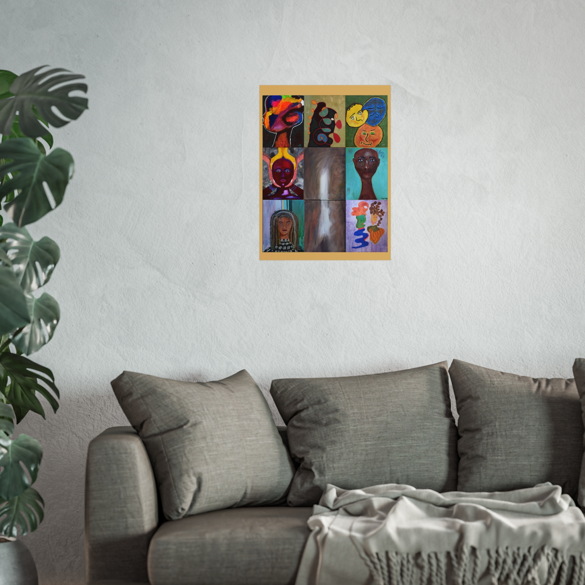 Fine Art Poster — Abstract Faces Collage Print for Home Décor - Image 5