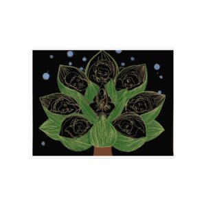 Lotus Spirit Fine Art Poster — Green Botanical Meditation Print