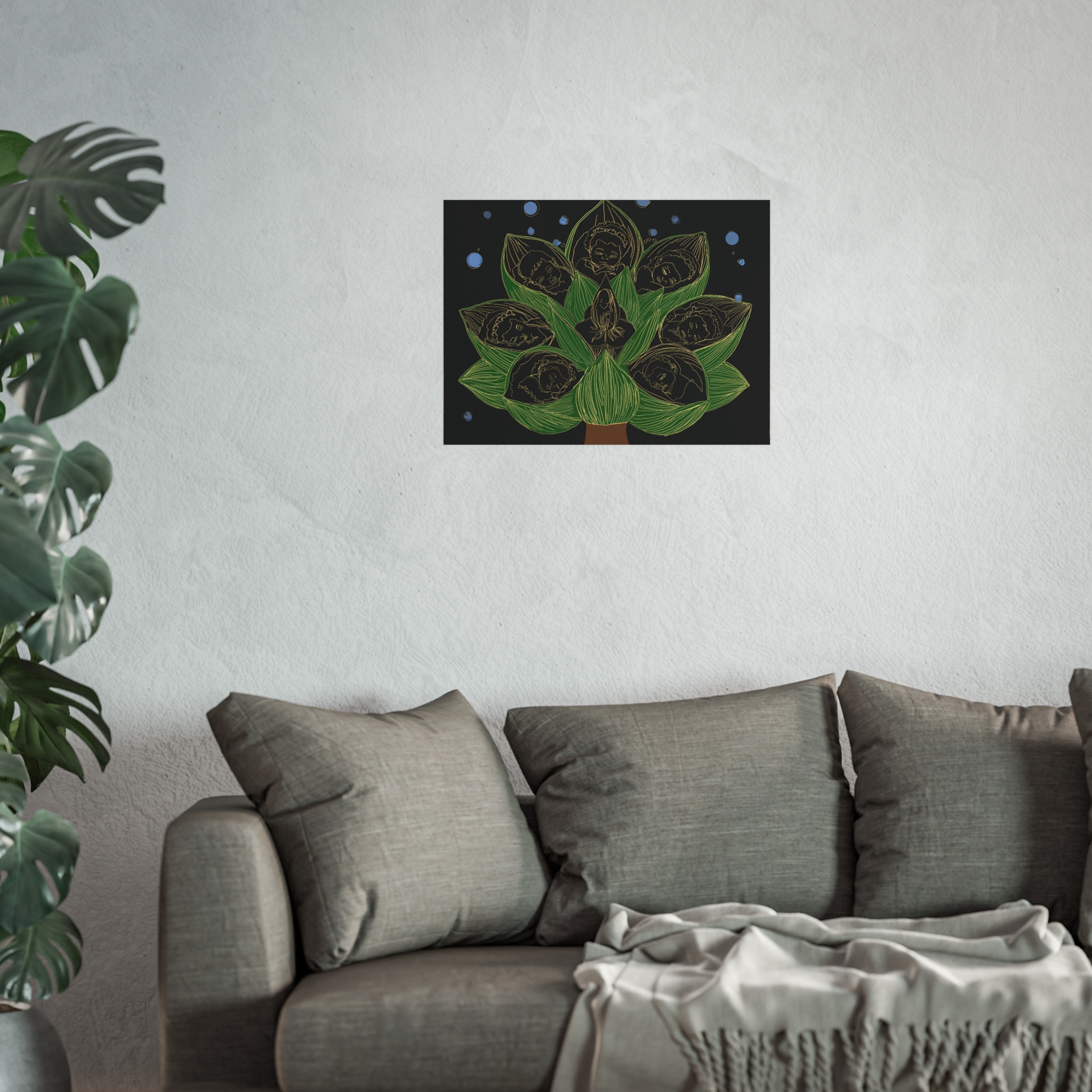 Lotus Spirit Fine Art Poster — Green Botanical Meditation Print - Image 5