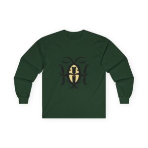 Tribal Scarab Long Sleeve Tee — Egyptian Beetle Graphic Shirt