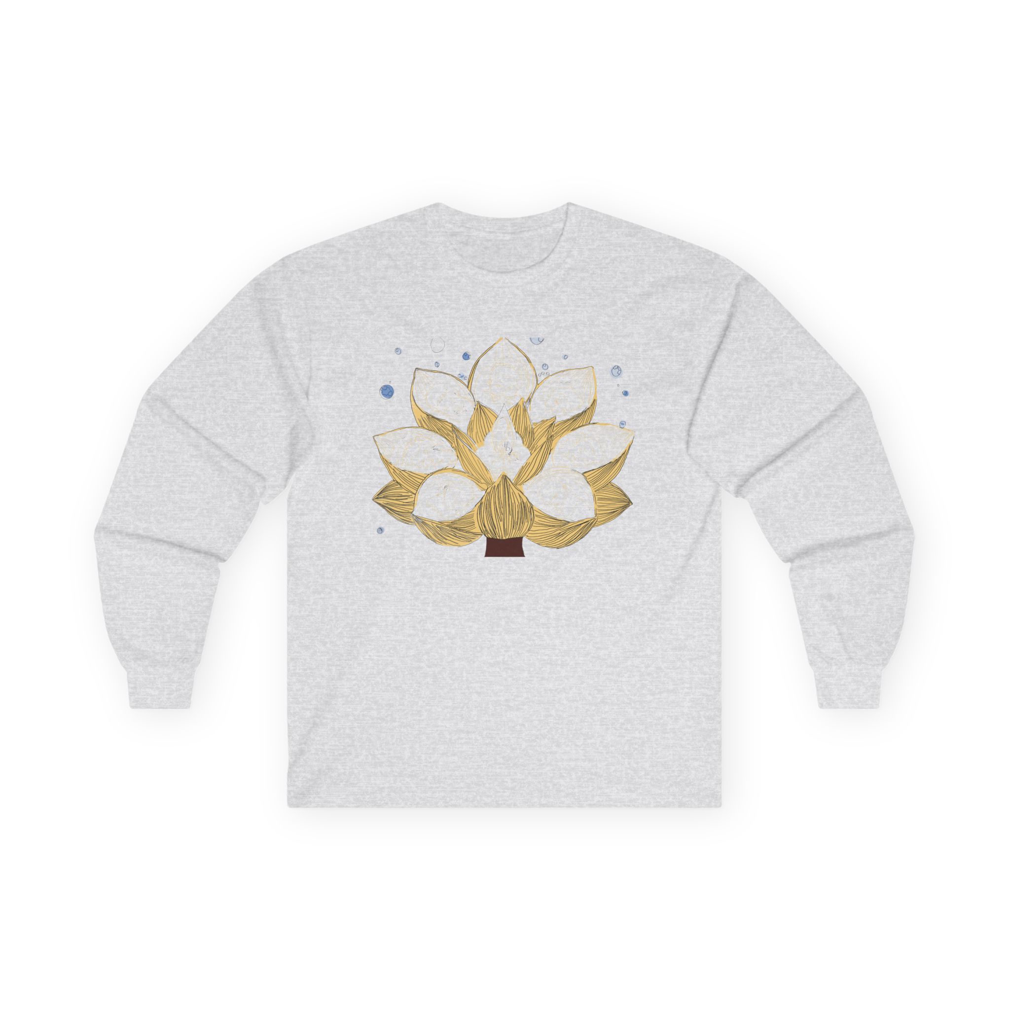 Gold Lotus Long Sleeve Tee — Minimal Floral Meditation Shirt - Image 5