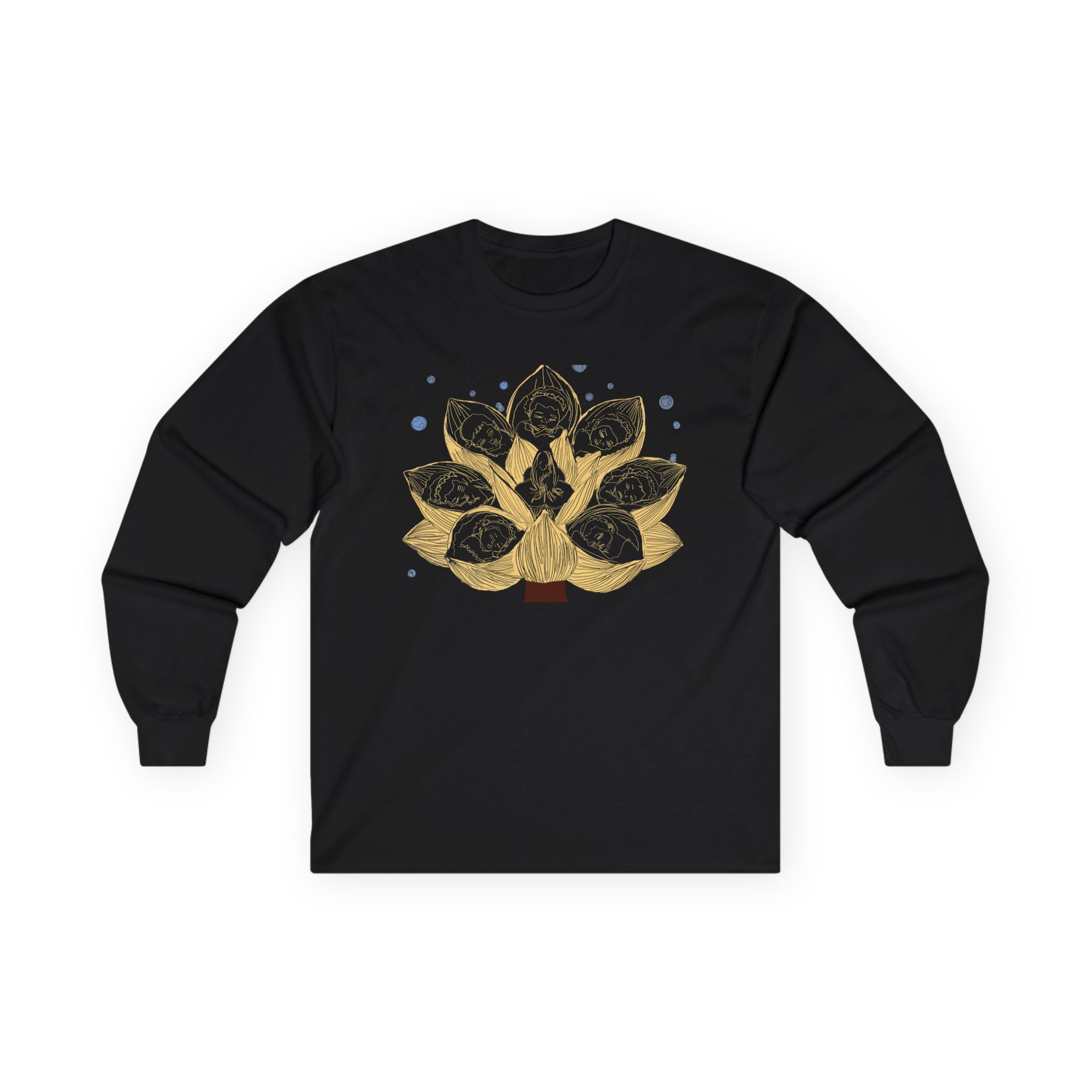 Gold Lotus Long Sleeve Tee — Minimal Floral Meditation Shirt - Image 7