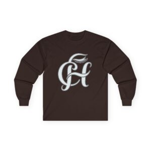 Monogram CH Script Long Sleeve Tee — Vintage Floral Initials Shirt