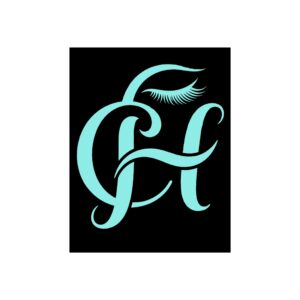 Aqua Monogram H Fine Art Poster — Elegant Typographic Wall Art