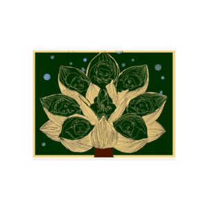 Lotus Fine Art Poster — Golden Botanical Wall Art