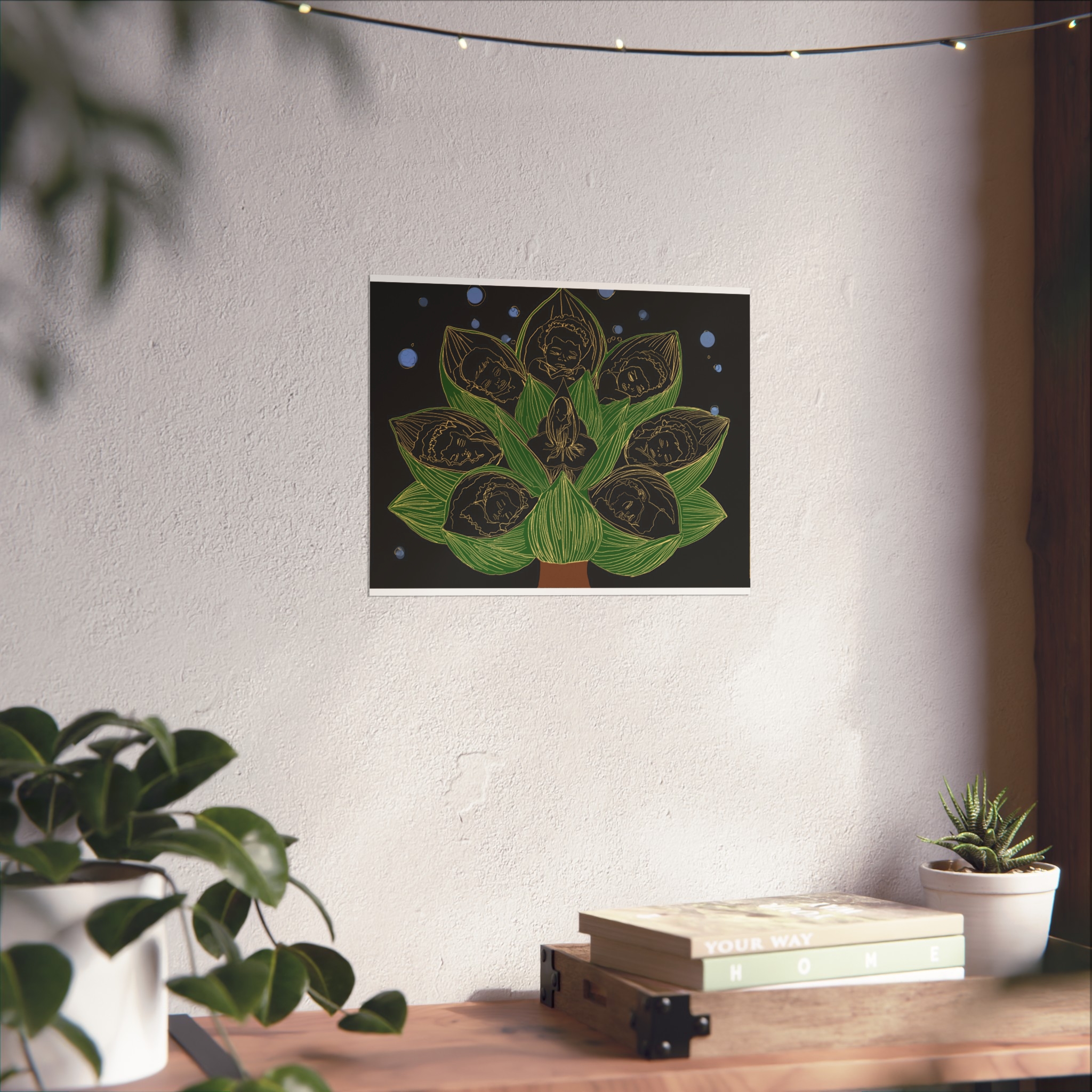 Lotus Spirit Fine Art Poster — Green Botanical Meditation Print - Image 3