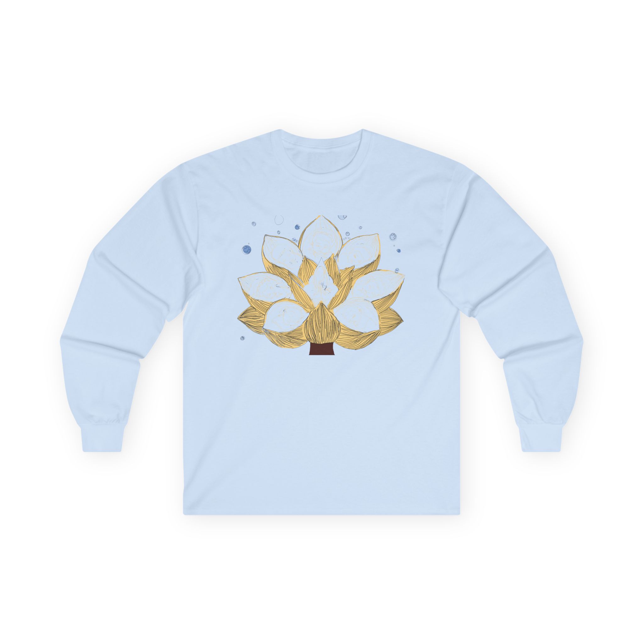 Gold Lotus Long Sleeve Tee — Minimal Floral Meditation Shirt - Image 12