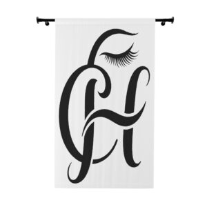 Monogram H Eyelash Window Curtain – Chic Black Initial Panel