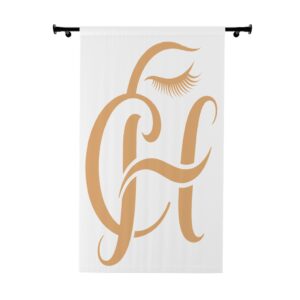 Monogram H Eyelash Window Curtain – Chic Beige Initial Panel