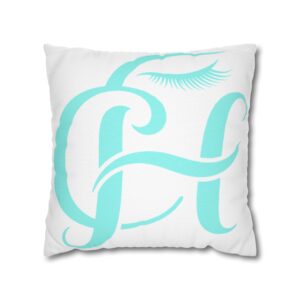 Decorative Pillowcase Monogram Turquoise 'Brand'